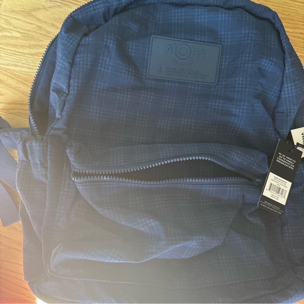 ALOHA Navy Checkered Backpack